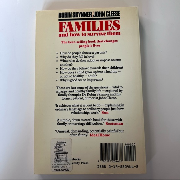 *3/$20* Families And How To Survive Them Paperback Book John Cleese RobinSkynner - Picture 2 of 2